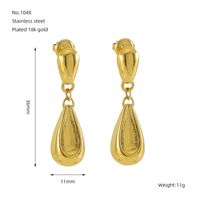 1 Pair Elegant Lady Modern Style Water Droplets Solid Color 304 Stainless Steel Titanium Steel 18K Gold Plated Drop Earrings sku image 1