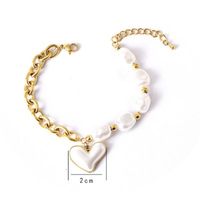 Sweet Geometric Devil's Eye Heart Shape 304 Stainless Steel 18K Gold Plated Artificial Pearls Rhinestones Shell Bracelets In Bulk main image 4