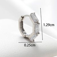 1 Piece Casual Simple Style Cross Chain Inlay Copper Zircon Ear Studs main image 4