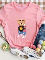 Women's T-shirt Short Sleeve T-Shirts Round Casual Bear main image 5