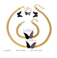 304 Stainless Steel 18K Gold Plated Elegant Plating Butterfly Jewelry Set main image 2
