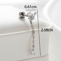 1 Piece Casual French Style Korean Style Butterfly Inlay Copper Zircon Ear Studs main image 4
