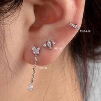 1 Piece Casual French Style Korean Style Butterfly Inlay Copper Zircon Ear Studs main image 1