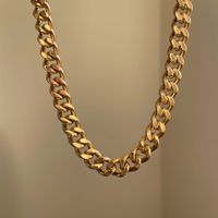 304 Stainless Steel 18K Gold Plated Hip-Hop Basic Streetwear Solid Color Necklace main image 3