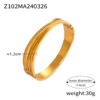 Titanium Steel 18K Gold Plated Basic Modern Style Classic Style Plating Fission Inlay Spray Flower Petal Artificial Pearls Bangle sku image 5