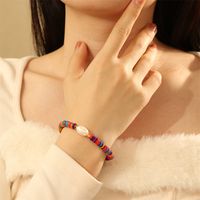 IG Style Bohemian Circle Shell Beaded Inlay Artificial Crystal 18K Gold Plated Women's Bracelets main image 8