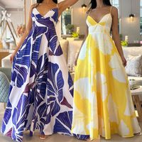 Women's Swing Dress Vacation Strap Printing Sleeveless Flower Midi Dress Holiday Daily Beach main image 1