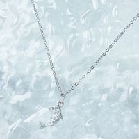 Sterling Silber Süß Moderner Stil Süss Überzug Inlay Delfin Blume Künstlicher Kristall Halskette Mit Anhänger main image 6