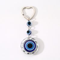 IG Style Classic Style Commute Devil's Eye Heart Shape Glass Casting Bag Pendant Keychain sku image 3