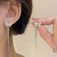 1 Paar Mode Quadrat Stern Bogenknoten Legierung Quaste Künstliche Perlen Strasssteine Frau Ohrringe sku image 64