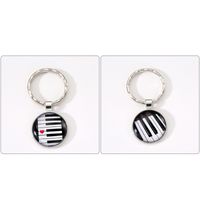 Modern Style Classic Style Round Pano Keys Alloy Glass Casting Bag Pendant Keychain main image 5