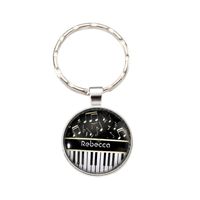 Classic Style Commute Pano Keys Notes Alloy Glass Casting Bag Pendant Keychain main image 3