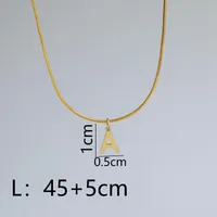 Wholesale Simple Style Commute Letter Copper 18K Gold Plated Pendant Necklace main image 2