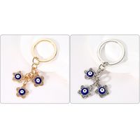 Classic Style Commute Devil's Eye Flower Alloy Inlay Rhinestones Bag Pendant Keychain main image 6