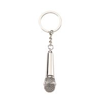 Modern Style Simple Style Guitar Microphone Notes Alloy Plating Bag Pendant Keychain main image 4