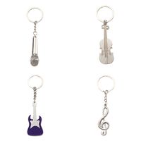 Modern Style Simple Style Guitar Microphone Notes Alloy Plating Bag Pendant Keychain main image 3