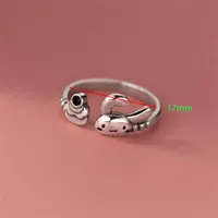 Copper Silver Plated Cute Sweet Rabbit Open Rings main image 2