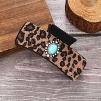 Women's Classic Style Commute Korean Style Leopard Pu Leather Inlay Turquoise Hair Claws main image 1