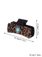 Women's Classic Style Commute Korean Style Leopard Pu Leather Inlay Turquoise Hair Claws main image 2
