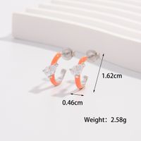 1 Pair Cute Lady Sweet C Shape Plating Inlay Sterling Silver Zircon White Gold Plated Earrings sku image 1