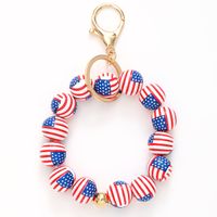 Exaggerated Novelty Modern Style Star American Flag Wooden Beads Beaded Independence Day Unisex Bracelets main image 3