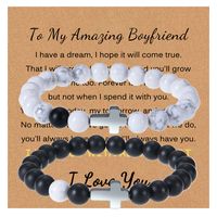 Basic Modern Style Classic Style Cross Natural Stone Beaded Unisex Bracelets sku image 4