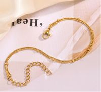 304 Stainless Steel Titanium Steel 18K Gold Plated Simple Style Classic Style Plating Geometric Solid Color Bracelets main image 4
