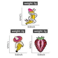 Cartoon Style Cute Sweet Fruit Strawberry Zinc Alloy Plating Unisex Brooches main image 2