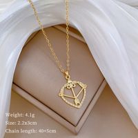 Titanium Steel Copper Lady Modern Style Classic Style Inlay Bow And Arrow Heart Shape Zircon Pendant Necklace main image 2