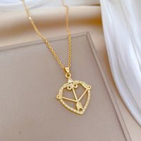 Titanium Steel Copper Lady Modern Style Classic Style Inlay Bow And Arrow Heart Shape Zircon Pendant Necklace main image 4