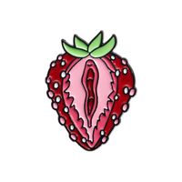 Cartoon-Stil Süß Süss Frucht Erdbeere Zinklegierung Überzug Unisex Broschen sku image 3