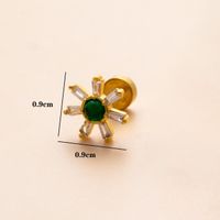 1 Pieza Piercing De La Oreja Estilo IG Estilo Moderno Estilo Clásico Geométrico Flor Cobre Pulido Enchapado Embutido Diamante Chapados en oro de 18k Piercing De La Oreja sku image 15