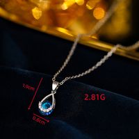 304 Stainless Steel Copper Palladium White K Simple Style Classic Style Plating Inlay Drop Shape Zircon Earrings Necklace main image 4