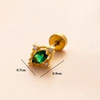 1 Piece Ear Cartilage Rings & Studs IG Style Modern Style Classic Style Geometric Flower Copper Polishing Plating Inlay Diamond 18K Gold Plated Ear Cartilage Rings & Studs sku image 4