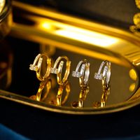 1 Paar Moderner Stil Klassischer Stil Pendeln Runden Inlay Kupfer Zirkon 18 Karat Vergoldet Reif Ohrringe main image 4