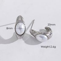 1 Pair IG Style Modern Style Classic Style Irregular Heart Shape Flower Inlay 304 Stainless Steel Shell Pearls 14K Gold Plated Ear Studs sku image 4
