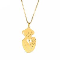 316 Stainless Steel  14K Gold Plated Lady Modern Style Classic Style Polishing Plating Human Solid Color Pendant Necklace main image 3