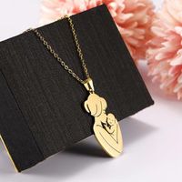 316 Stainless Steel  14K Gold Plated Lady Modern Style Classic Style Polishing Plating Human Solid Color Pendant Necklace main image 6