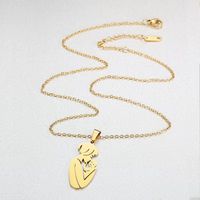 316 Stainless Steel  14K Gold Plated Lady Modern Style Classic Style Polishing Plating Human Solid Color Pendant Necklace main image 4
