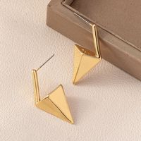 1 Pair Vacation Simple Style Commute Triangle Zinc Alloy Ear Studs main image 6