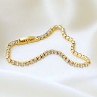 Großhandel IG-Stil Y2K Moderner Stil Geometrisch Kupfer Perlen Inlay 18 Karat Vergoldet Zirkon Armbänder sku image 2