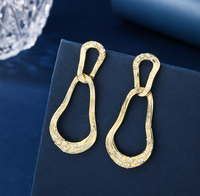 1 Pair Elegant Lady Streetwear Solid Color Inlay Copper Zircon 18K Gold Plated Drop Earrings sku image 1