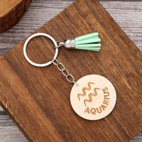 Casual Simple Style Classic Style Letter Constellation Wood Tassel Bag Pendant Keychain main image 3