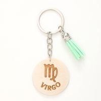 Casual Simple Style Classic Style Letter Constellation Wood Tassel Bag Pendant Keychain main image 5