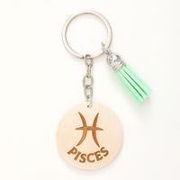 Casual Simple Style Classic Style Letter Constellation Wood Tassel Bag Pendant Keychain main image 6