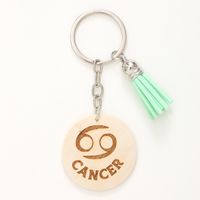 Casual Simple Style Classic Style Letter Constellation Wood Tassel Bag Pendant Keychain main image 7