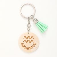 Casual Simple Style Classic Style Letter Constellation Wood Tassel Bag Pendant Keychain sku image 1