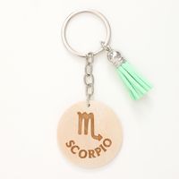 Casual Simple Style Classic Style Letter Constellation Wood Tassel Bag Pendant Keychain sku image 2
