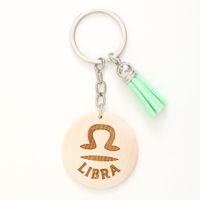 Casual Simple Style Classic Style Letter Constellation Wood Tassel Bag Pendant Keychain sku image 3