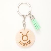 Casual Simple Style Classic Style Letter Constellation Wood Tassel Bag Pendant Keychain sku image 4
